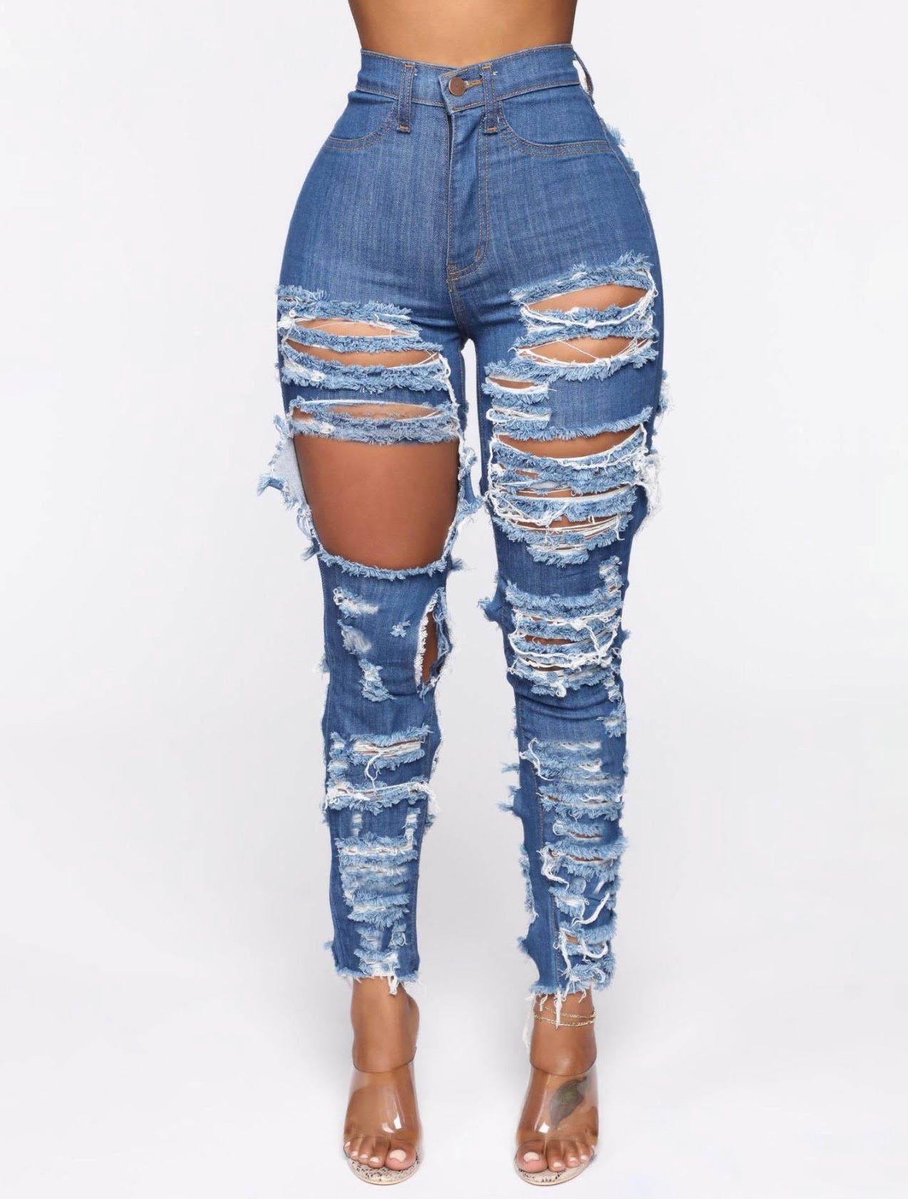 Mid Waist Denim Jeans