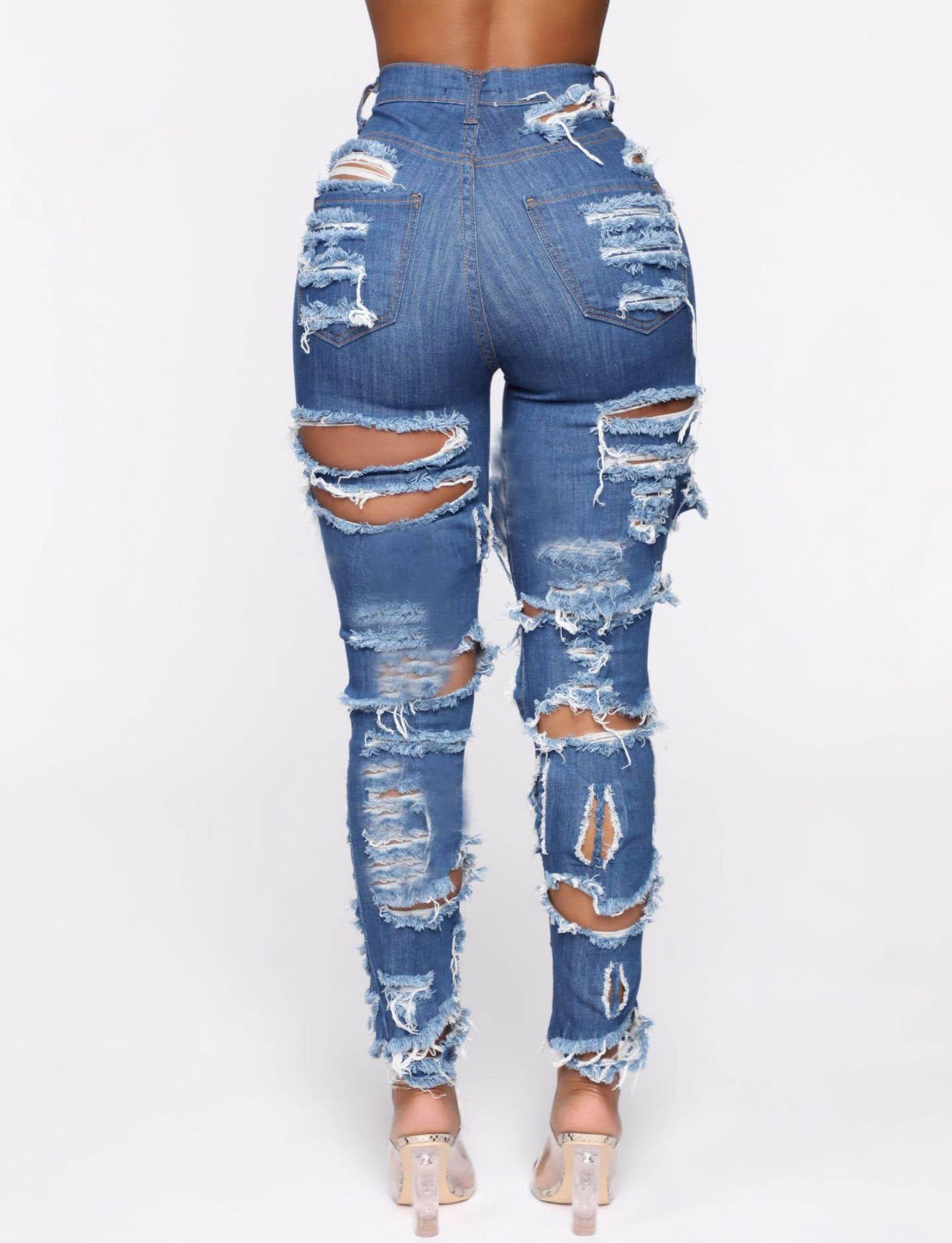 Mid Waist Denim Jeans